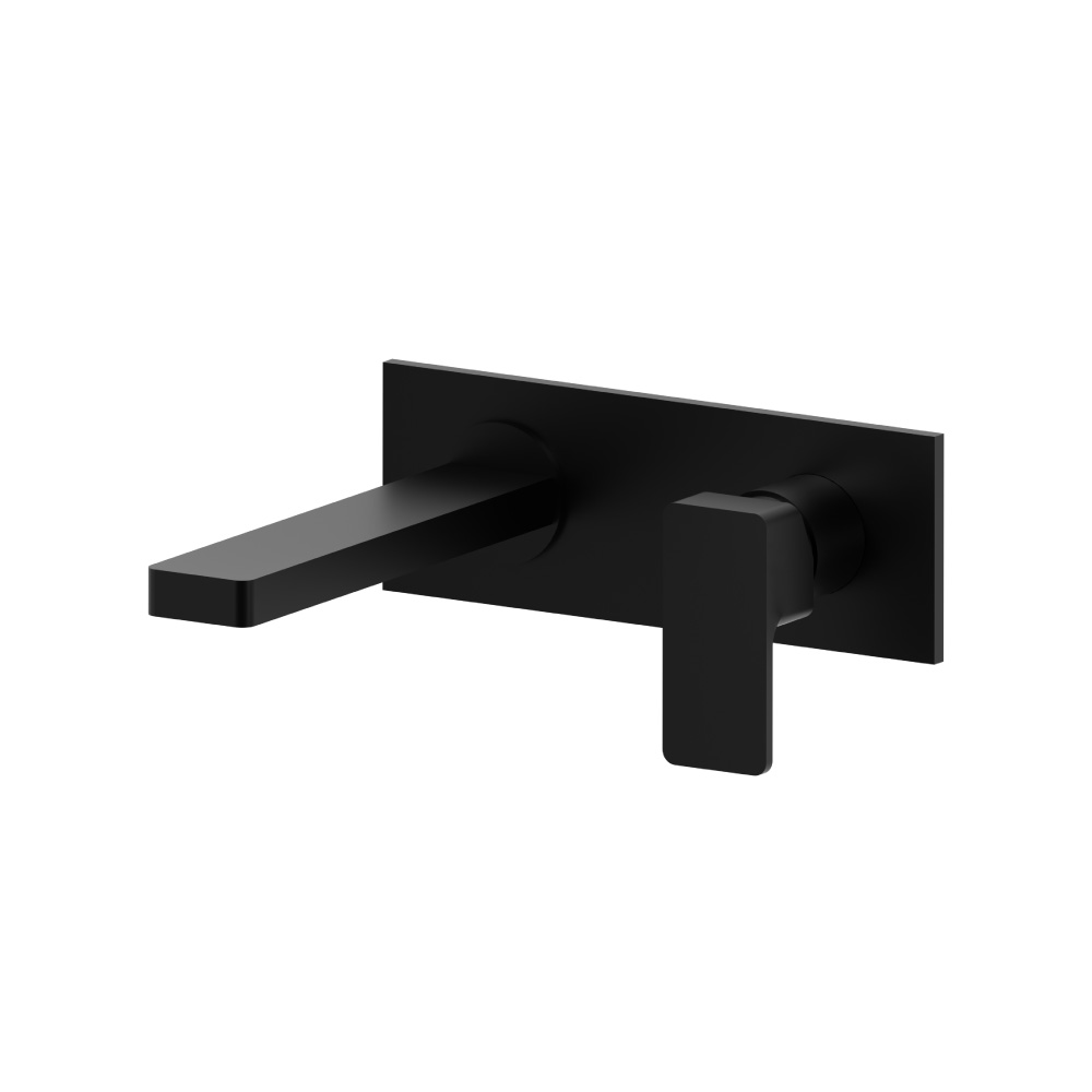 Single Handle Wall Mounted Bathroom Faucet | Gloss Black