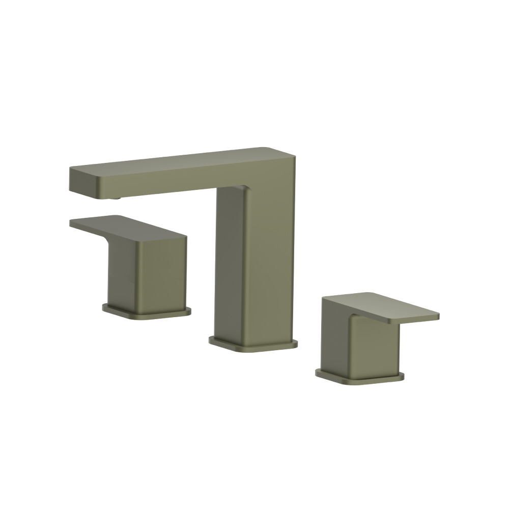 Three Hole 8" Widespread Two Handle Bathroom Faucet | Army Green