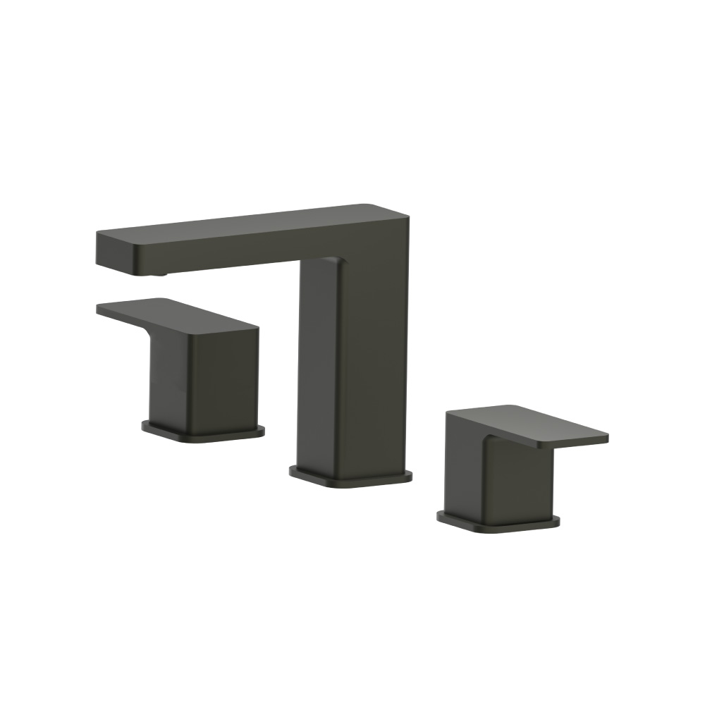 Three Hole 8" Widespread Two Handle Bathroom Faucet | Dark Green