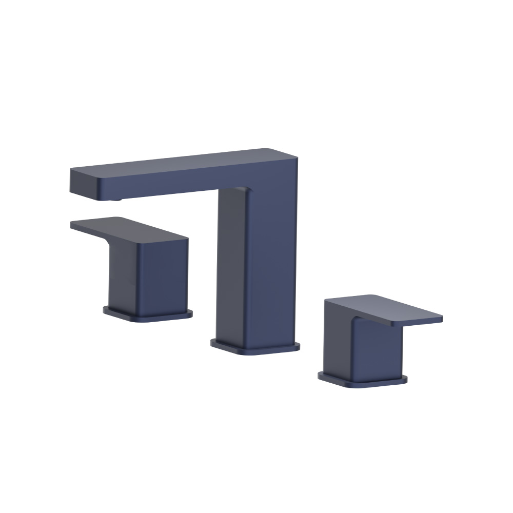 Three Hole 8" Widespread Two Handle Bathroom Faucet | Navy Blue