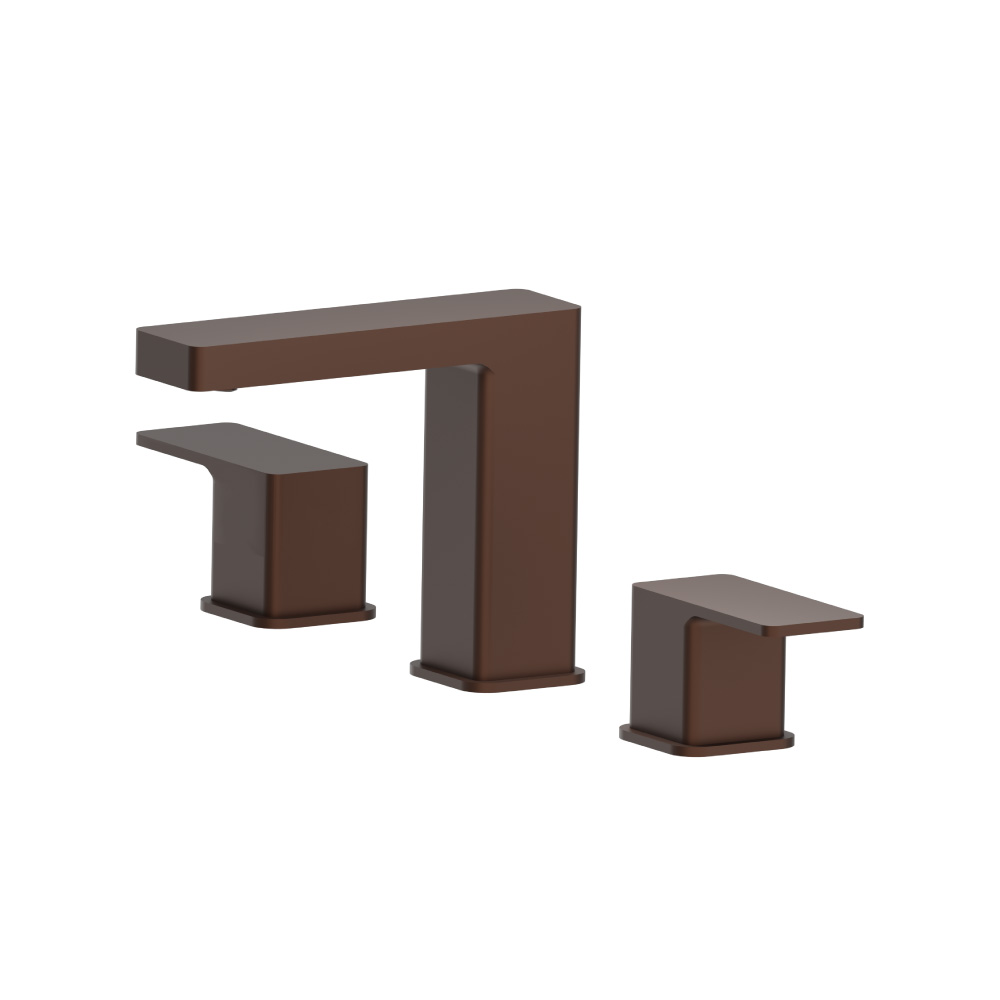 Three Hole 8" Widespread Two Handle Bathroom Faucet | Vortex Brown