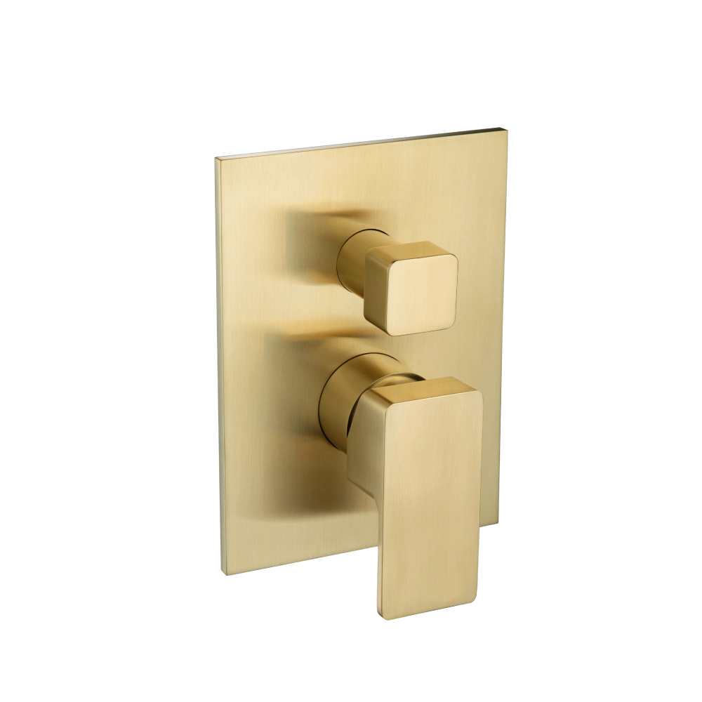 Tub / Shower Trim With Pressure Balance Valve - 2-Output | Satin Brass PVD