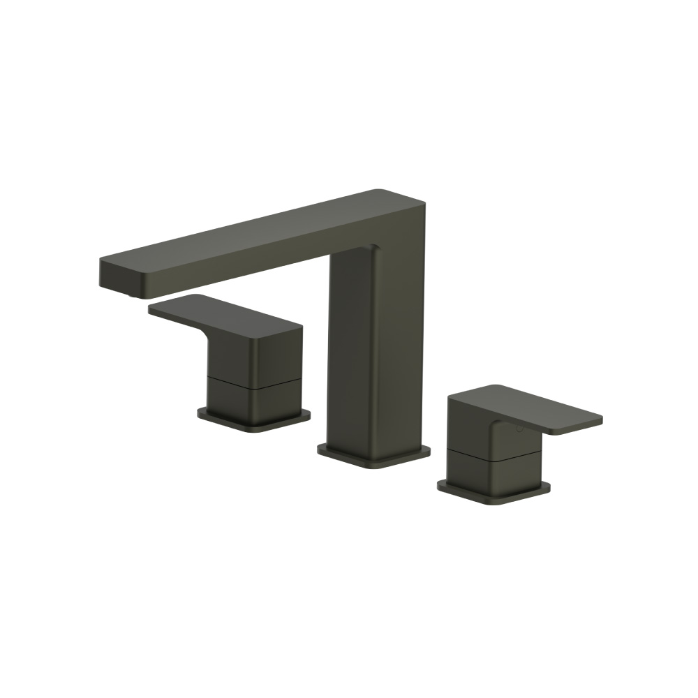 3 Hole Deck Mount Roman Tub Faucet | Gun Metal Grey