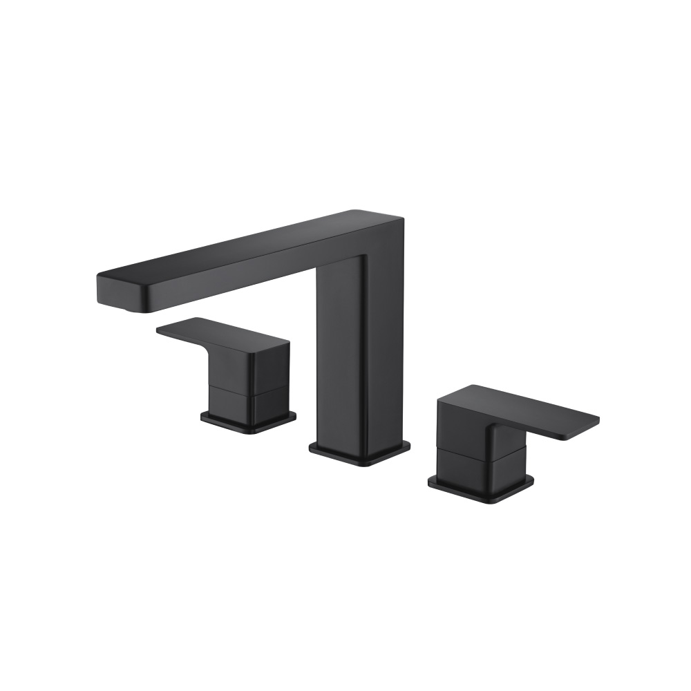 3 Hole Deck Mount Roman Tub Faucet | Matte Black