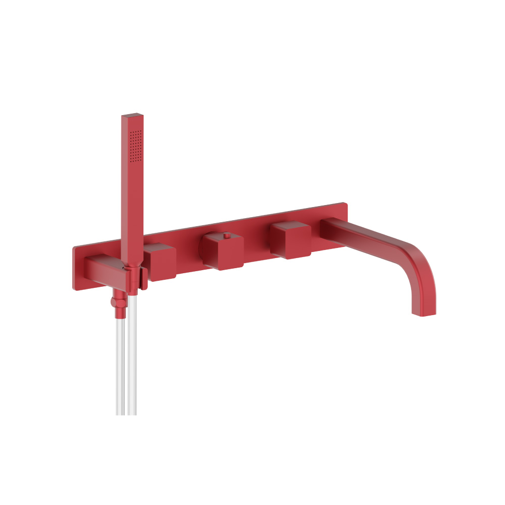 Wall Mount Tub Filler With Hand Shower | Crimson