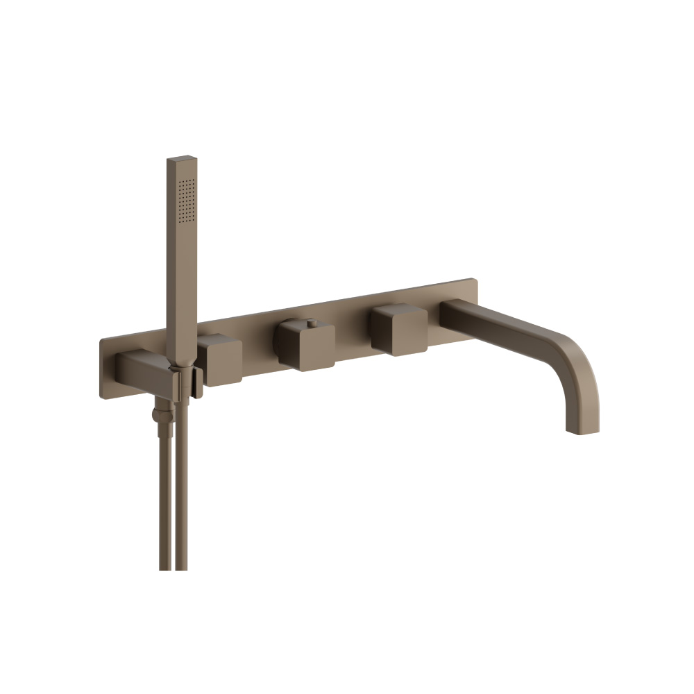 Wall Mount Tub Filler With Hand Shower | Dark Tan