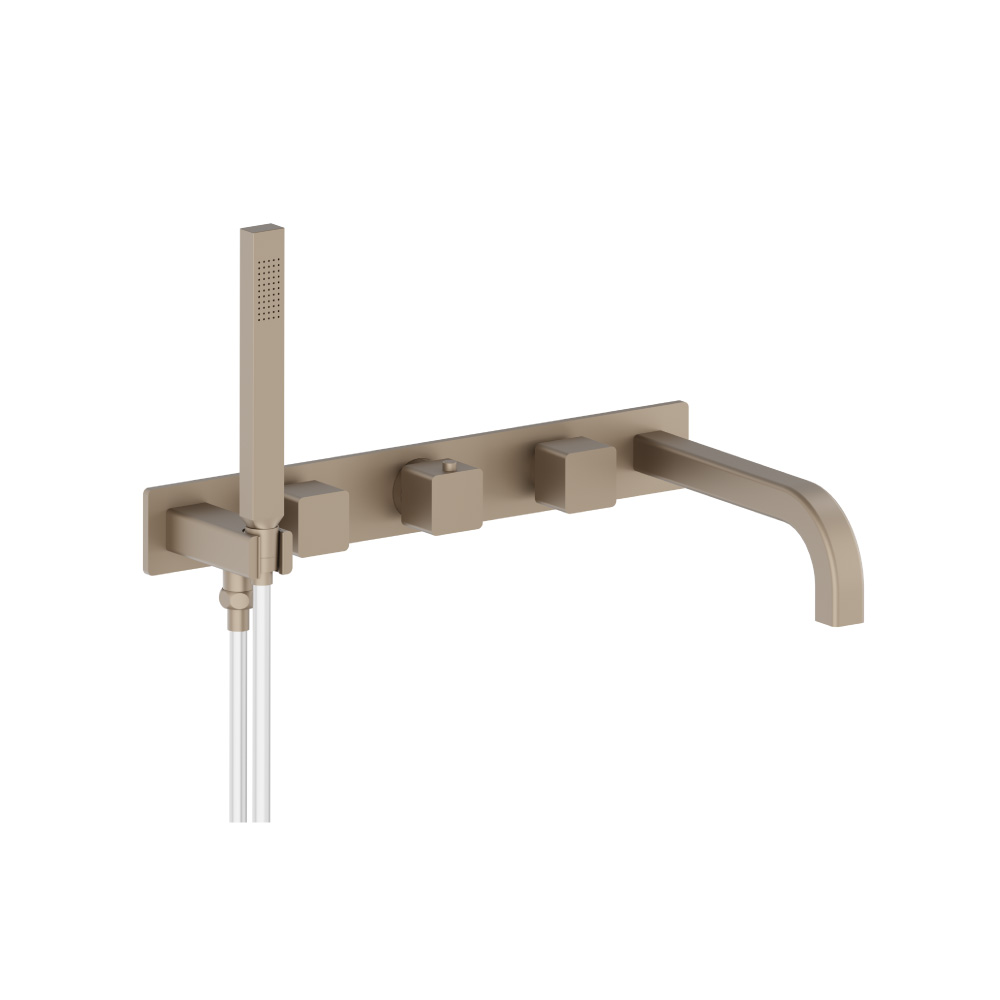 Wall Mount Tub Filler With Hand Shower | Dark Tan