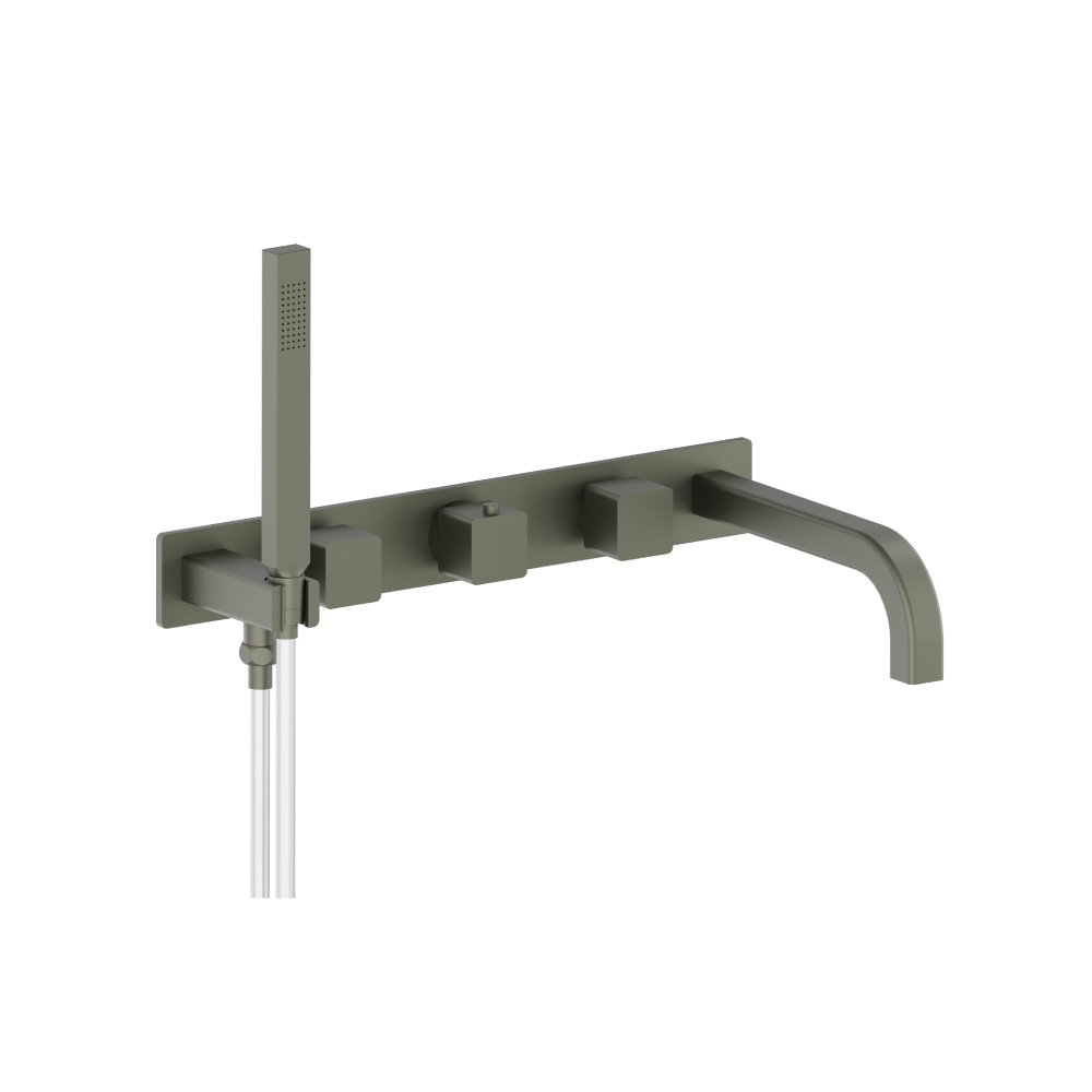 Wall Mount Tub Filler With Hand Shower | Gun Metal Grey