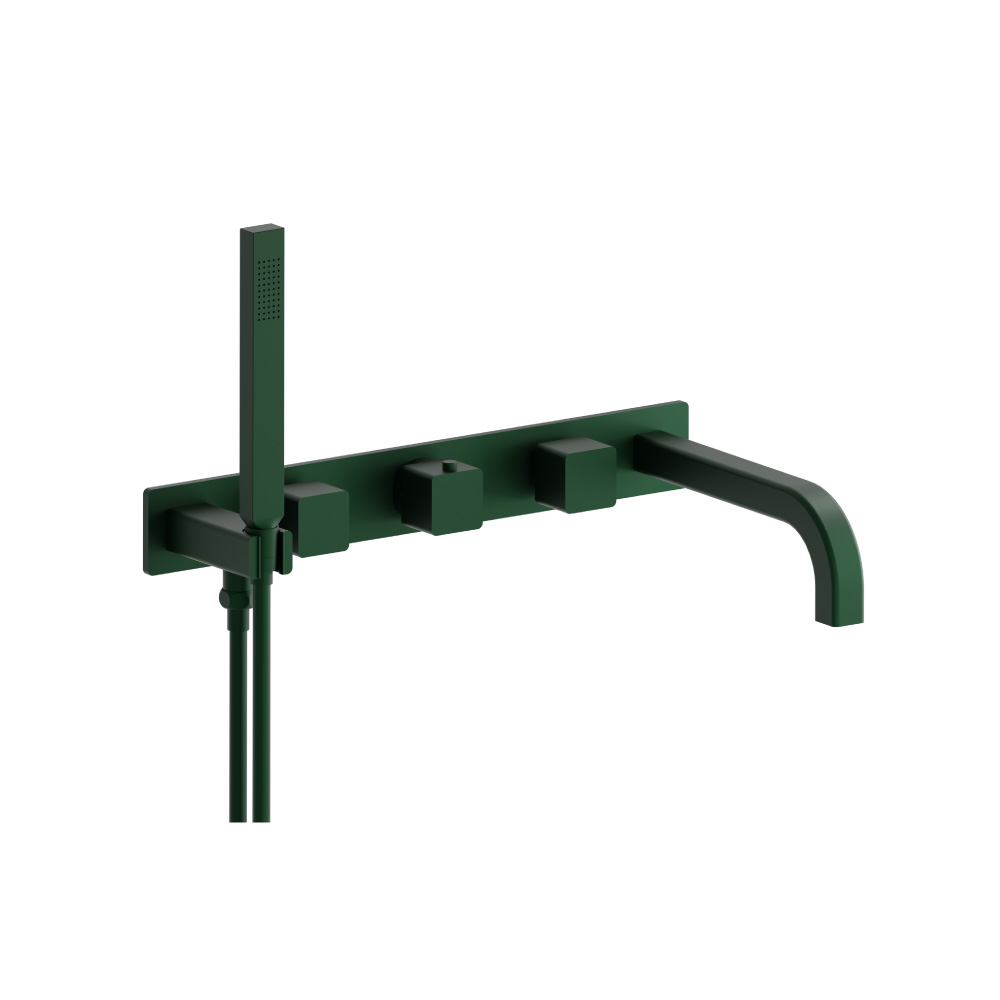 Wall Mount Tub Filler With Hand Shower | Leaf Green