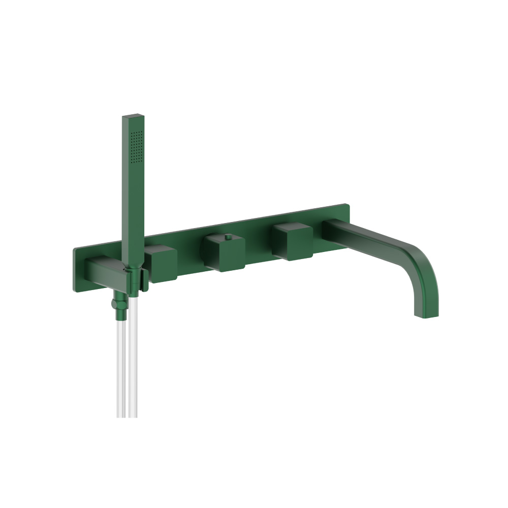 Wall Mount Tub Filler With Hand Shower | Leaf Green