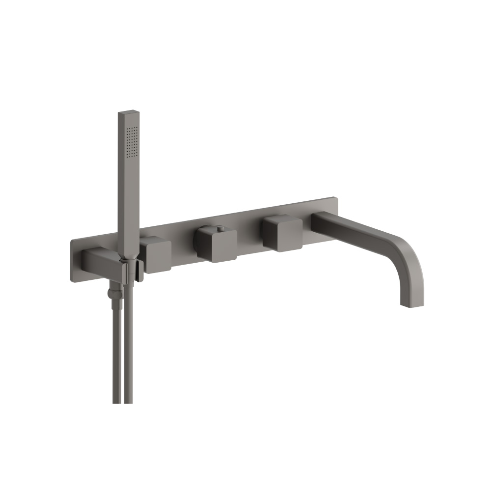 Wall Mount Tub Filler With Hand Shower | Steel Grey