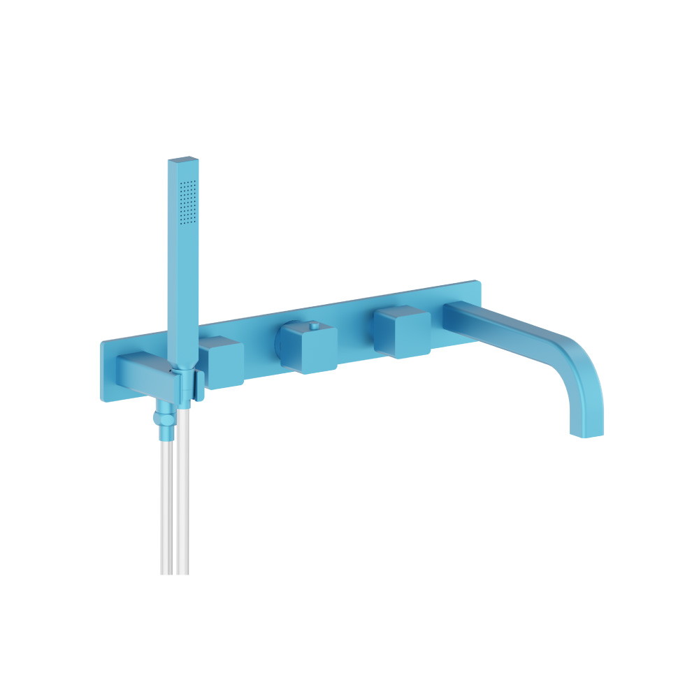 Wall Mount Tub Filler With Hand Shower | Sky Blue