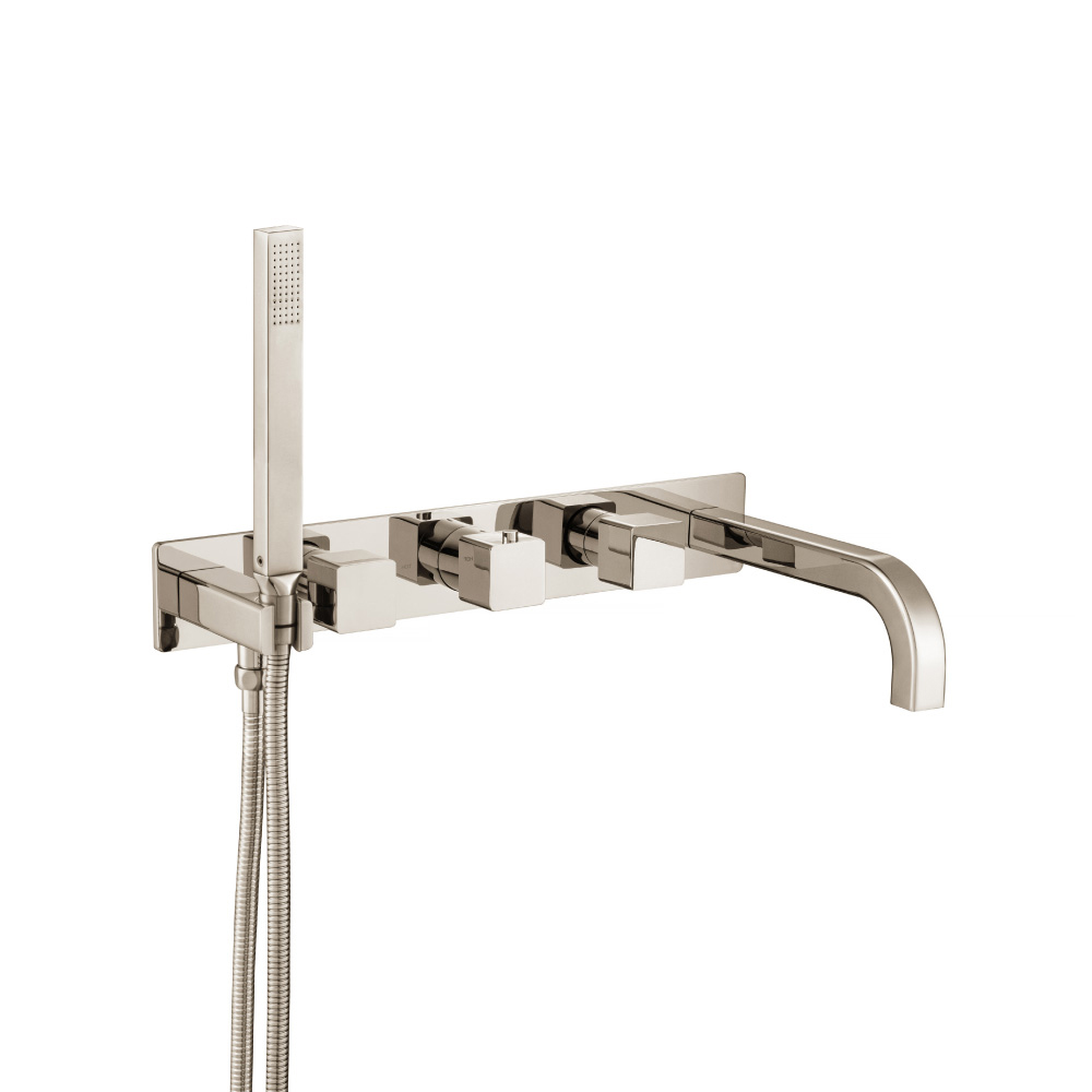 Wall Mount Tub Filler With Hand Shower | Polished Nickel PVD