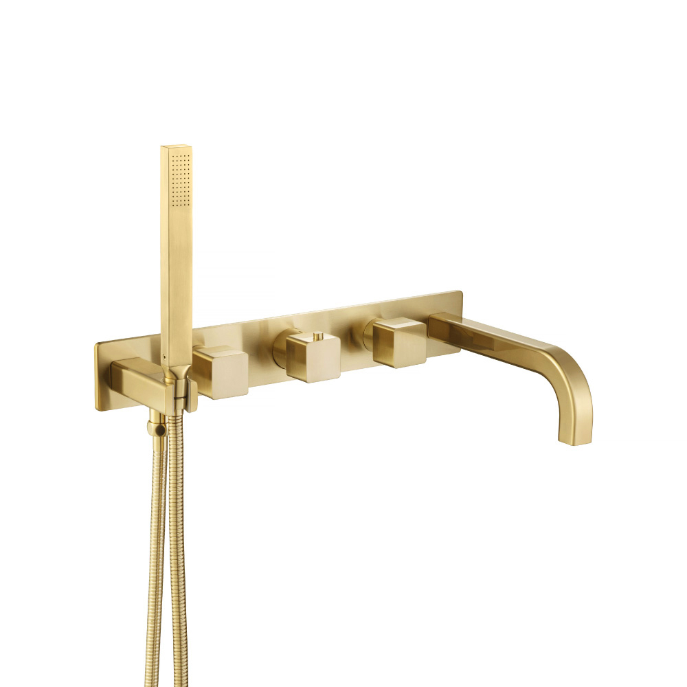 Trim For Wall Mount Tub Filler With Hand Shower | Satin Brass PVD