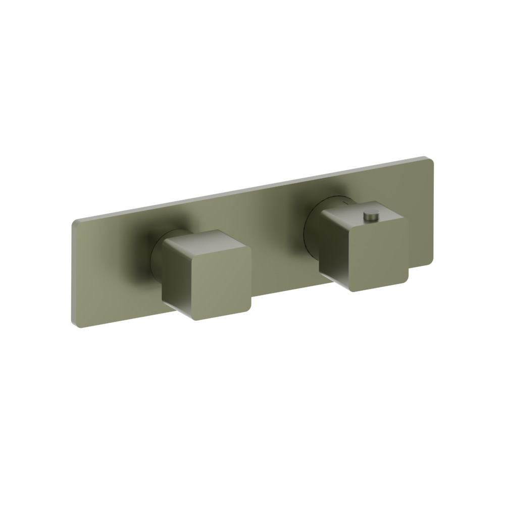 3/4" Horizontal Thermostatic Shower Valve % Trim - 1 Ouptut | Army Green