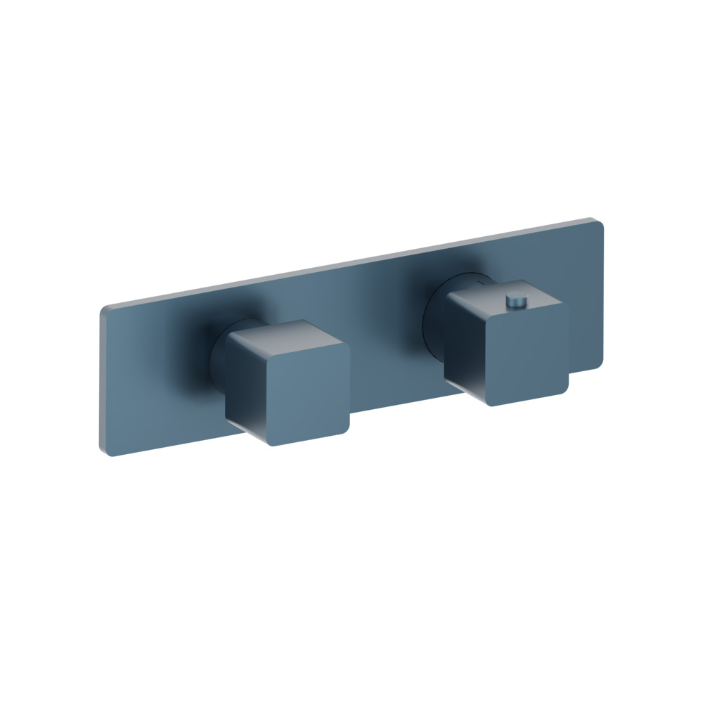3/4" Horizontal Thermostatic Shower Valve % Trim - 1 Ouptut | Blue Platinum