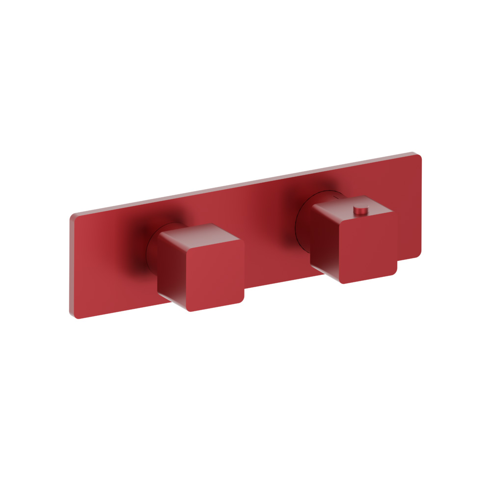 3/4" Horizontal Thermostatic Shower Valve % Trim - 1 Ouptut | Deep Red