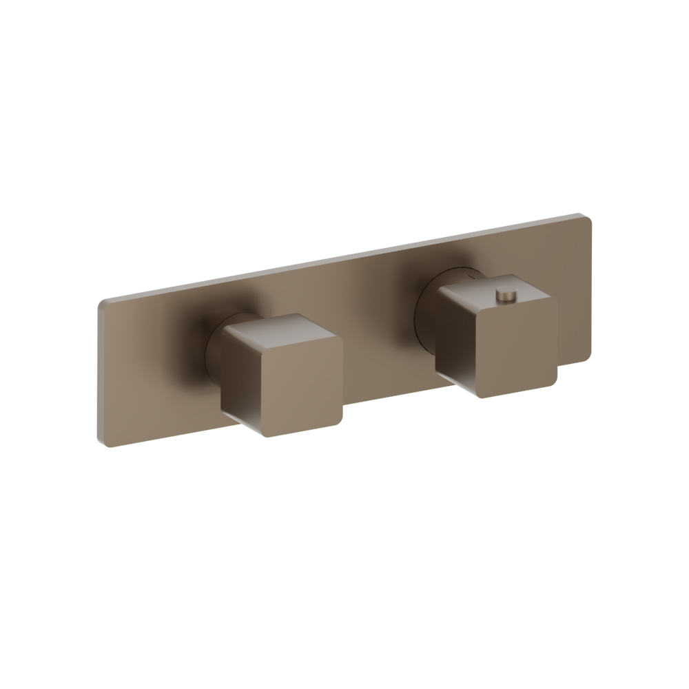 3/4" Horizontal Thermostatic Shower Valve % Trim - 1 Ouptut | Dark Tan