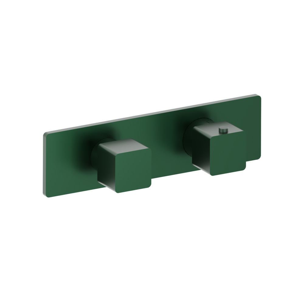 3/4" Horizontal Thermostatic Shower Valve % Trim - 1 Ouptut | Leaf Green