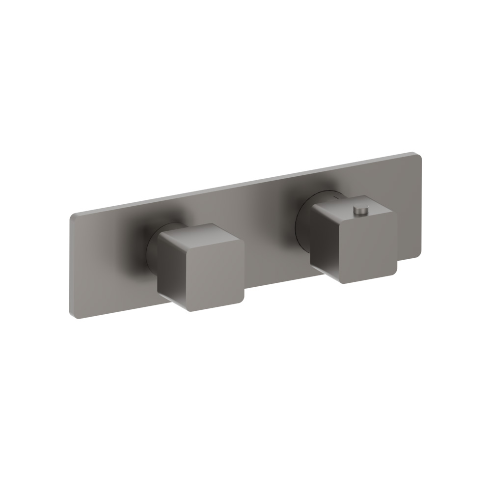 3/4" Horizontal Thermostatic Shower Valve % Trim - 1 Ouptut | Steel Grey