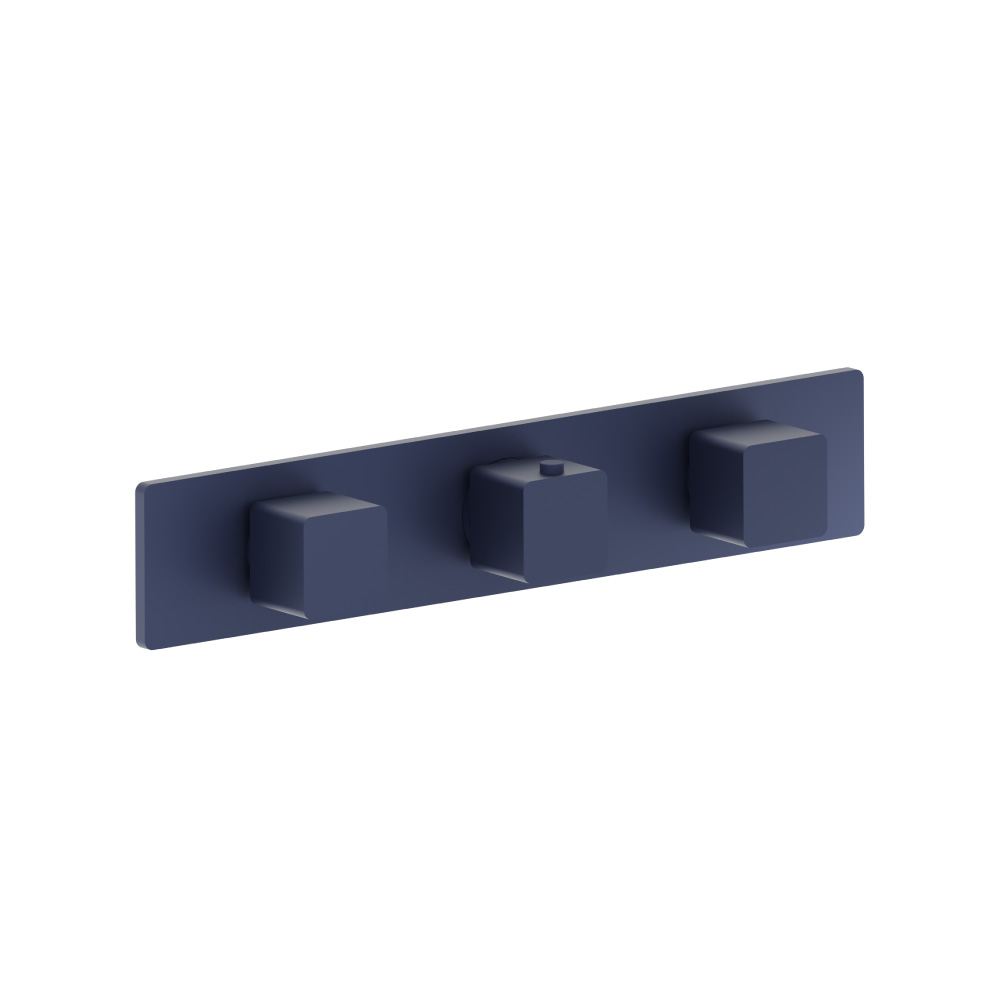 3/4" Horizontal Thermostatic Valve with 2 Volume Controls &  Trim | Navy Blue