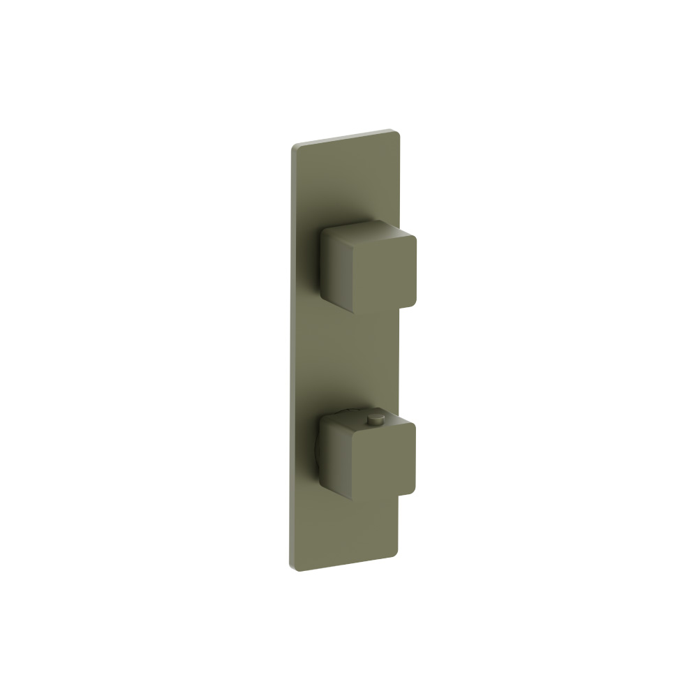 3/4" Horizontal Thermostatic Shower Valve & Trim - 1- Output | Army Green