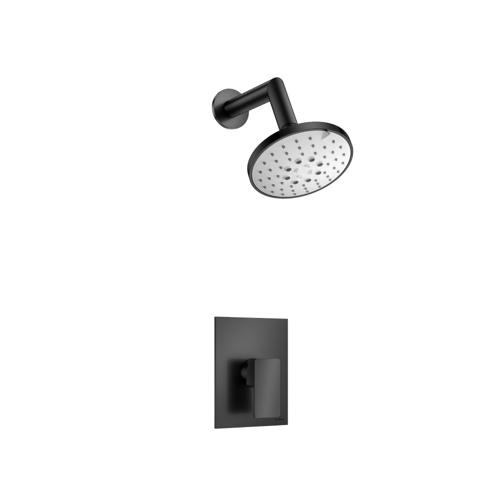 Single Output Shower Set With ABS Shower Head & Arm | Matte Black