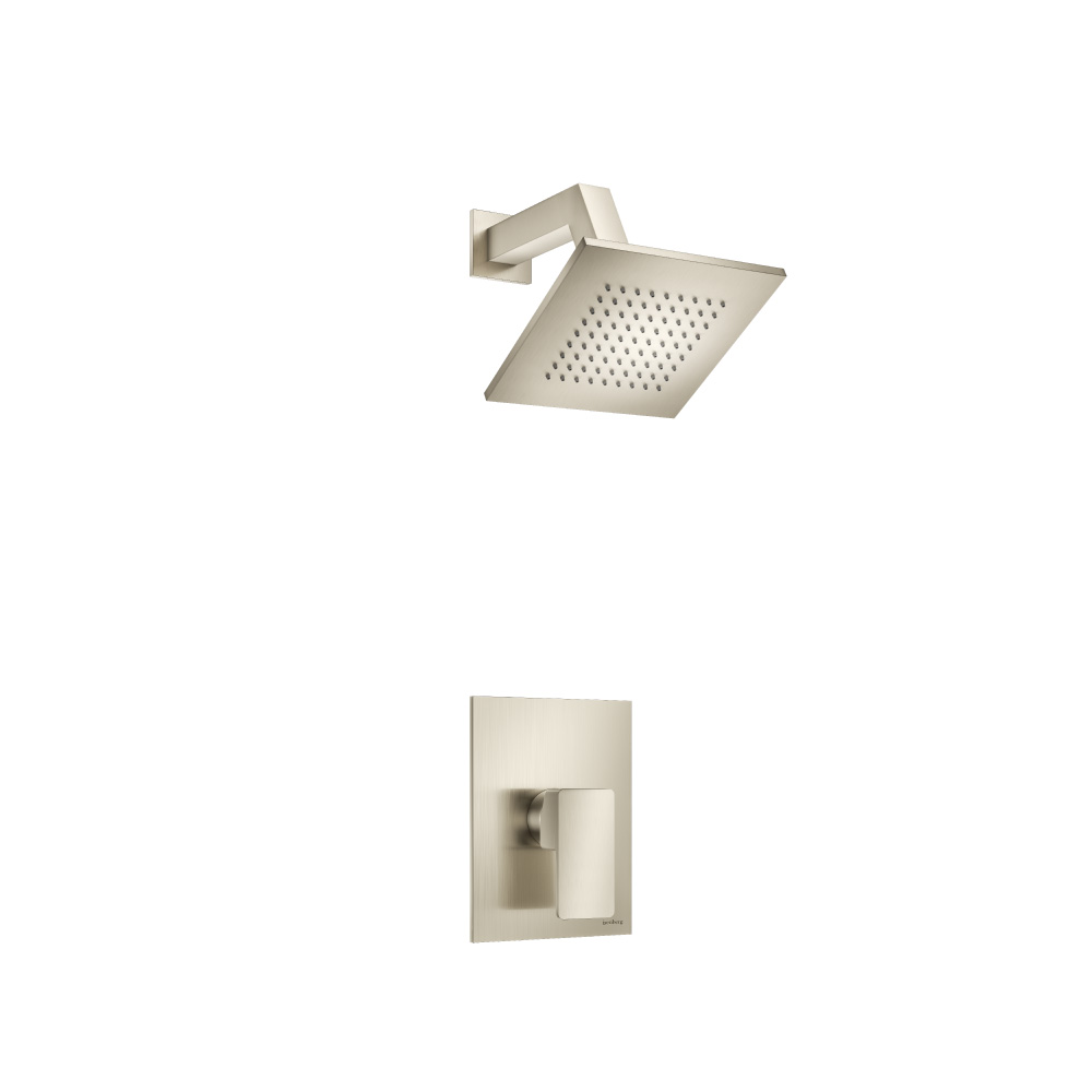 Single Output Shower Set With Brass Shower Head & Arm | Brushed Nickel PVD