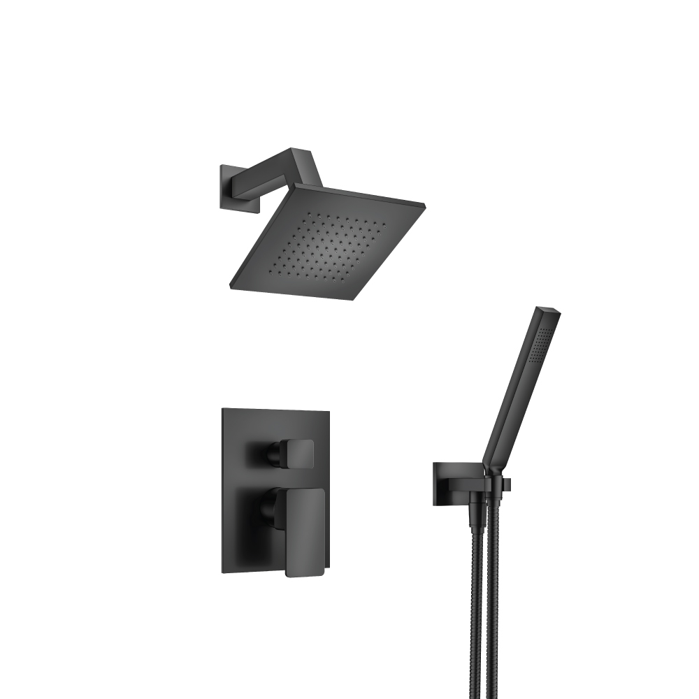 Two Output Shower Set With Shower Head And Hand Held | Matte Black