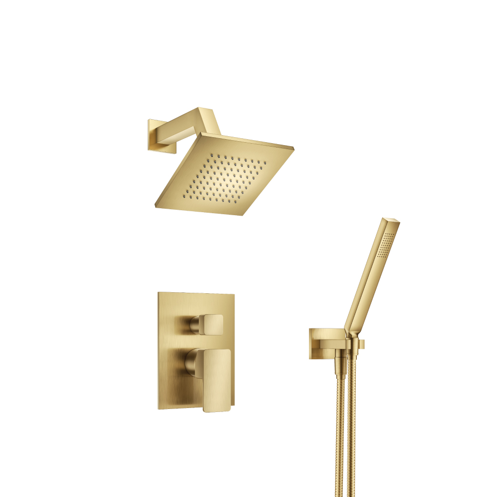 Two Output Shower Set With Shower Head And Hand Held | Satin Brass PVD