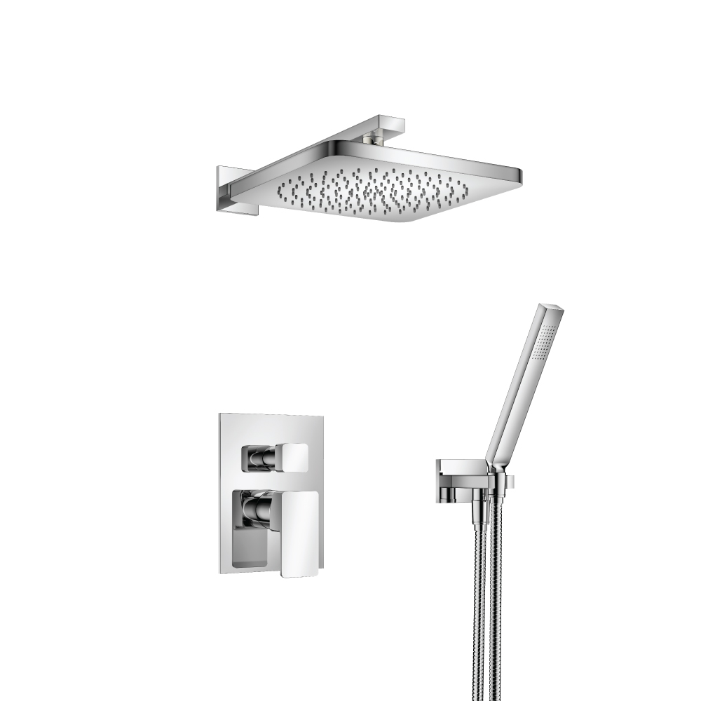 Two Output Shower Set With Shower Head And Hand Held | Chrome