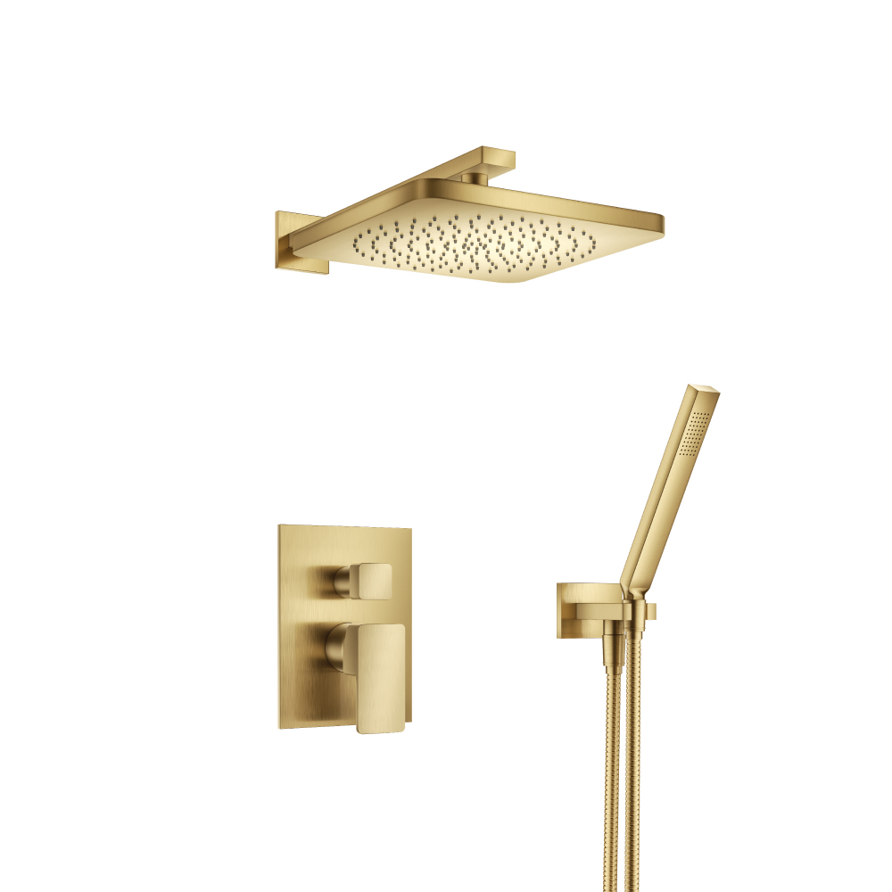 Two Output Shower Set With Shower Head And Hand Held | Satin Brass PVD