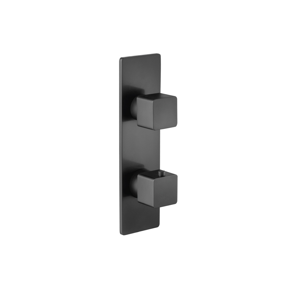 3/4" Horizontal Thermostatic Shower Valve & Trim - 1- Output | Matte Black