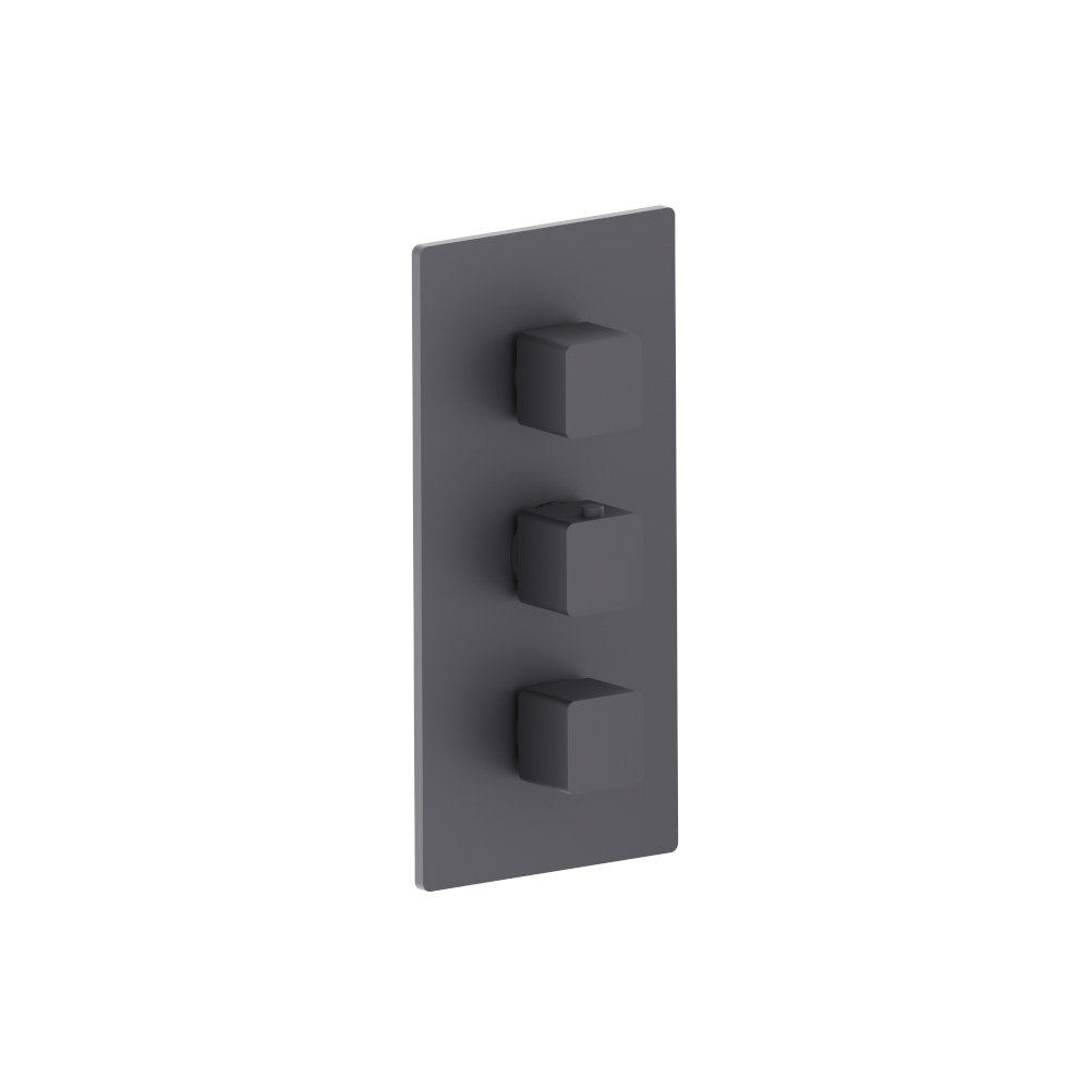 3/4" Thermostatic Valve and Trim - 2 Outputs | Dark Grey