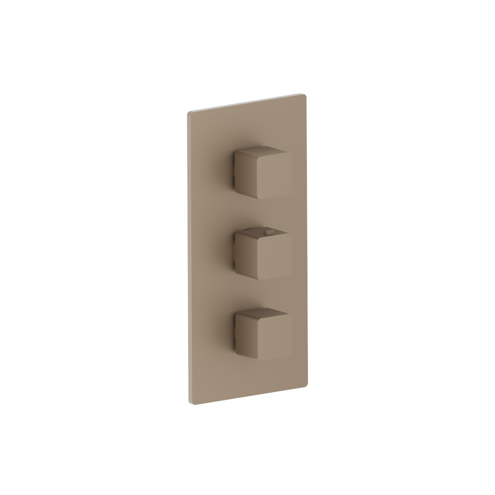 3/4" Thermostatic Valve and Trim - 2 Outputs | Dark Tan