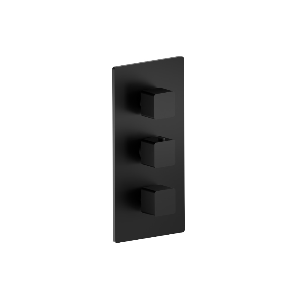 3/4" Thermostatic Valve and Trim - 2 Outputs | Gloss Black