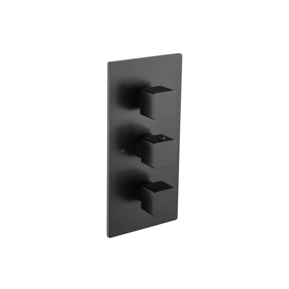 3/4" Thermostatic Valve With Trim - 3 Output | Matte Black