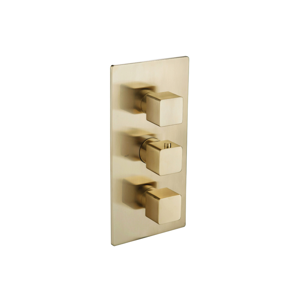 3/4" Thermostatic Valve & Trim - 4 Output | Satin Brass PVD