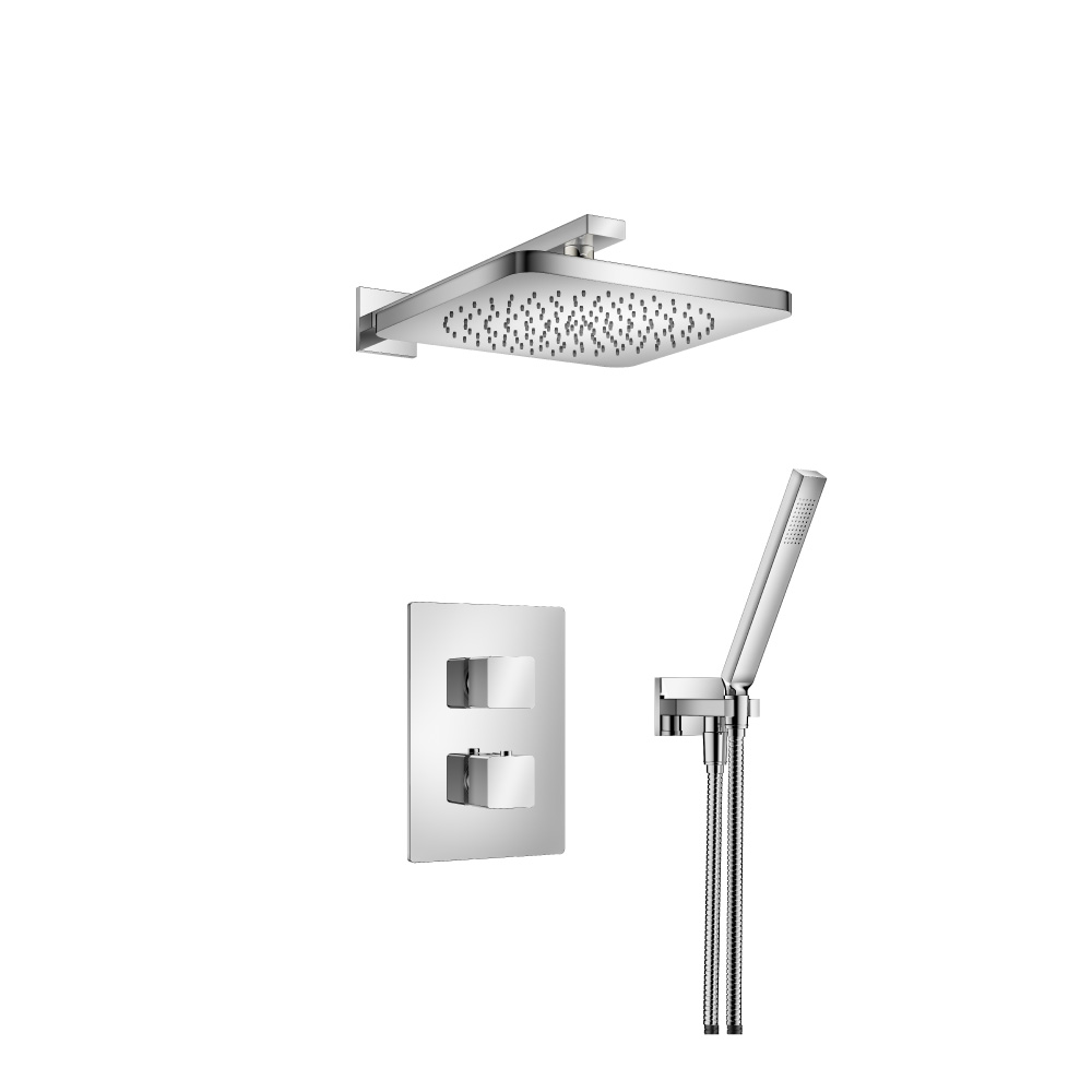 Two Output Shower Set With Shower Head And Hand Held | Chrome