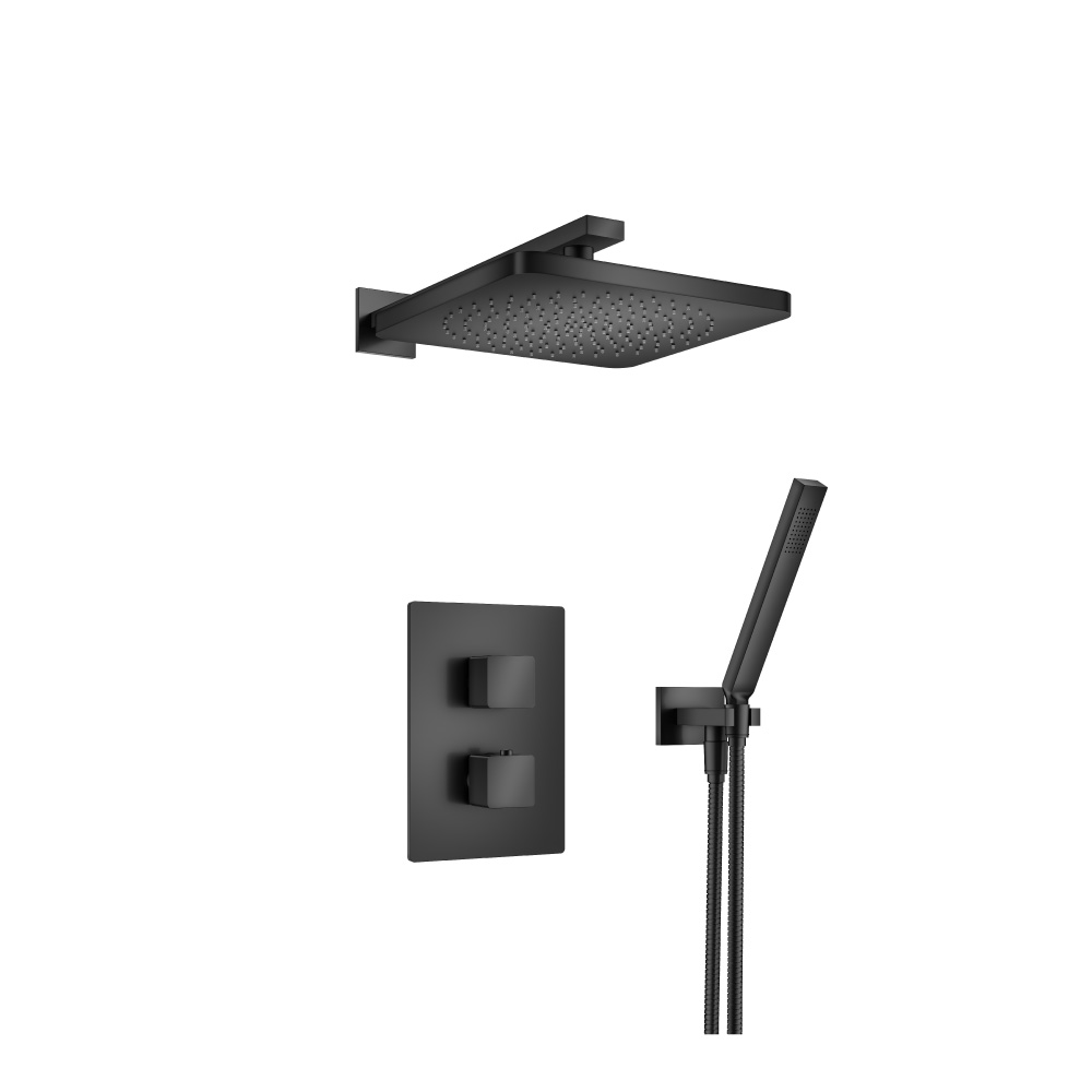 Two Output Shower Set With Shower Head And Hand Held | Matte Black