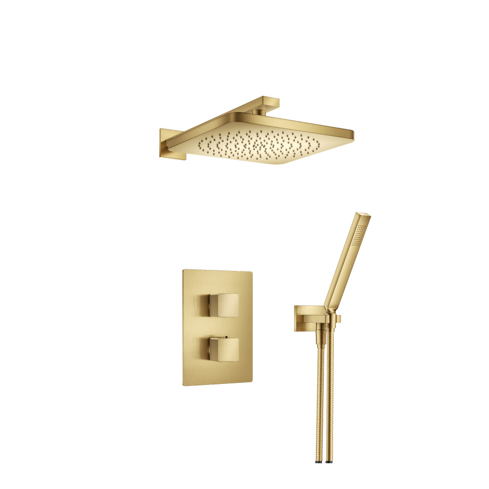 Two Output Shower Set With Shower Head And Hand Held | Satin Brass PVD