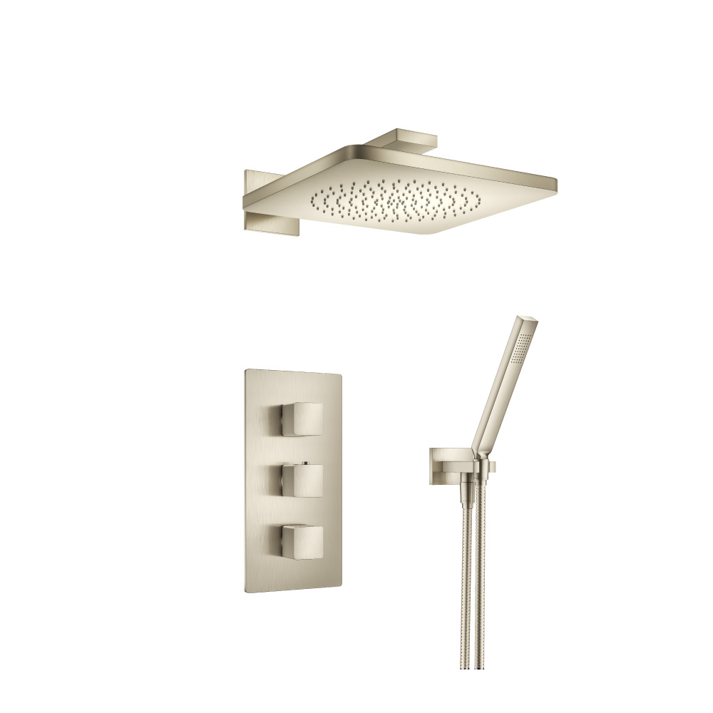 Two Output Shower Set With Shower Head And Hand Held | Brushed Nickel PVD