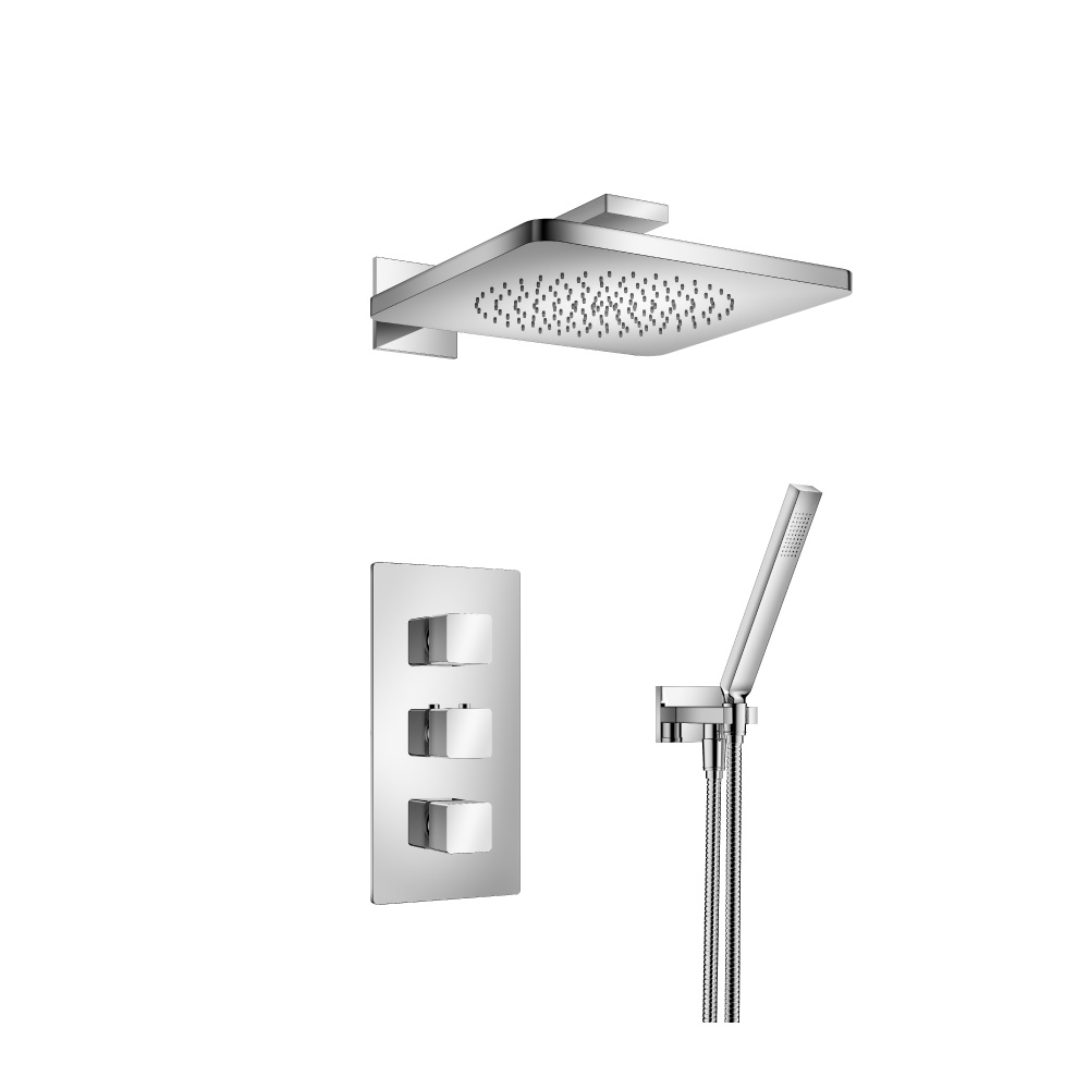 Two Output Shower Set With Shower Head And Hand Held | Chrome