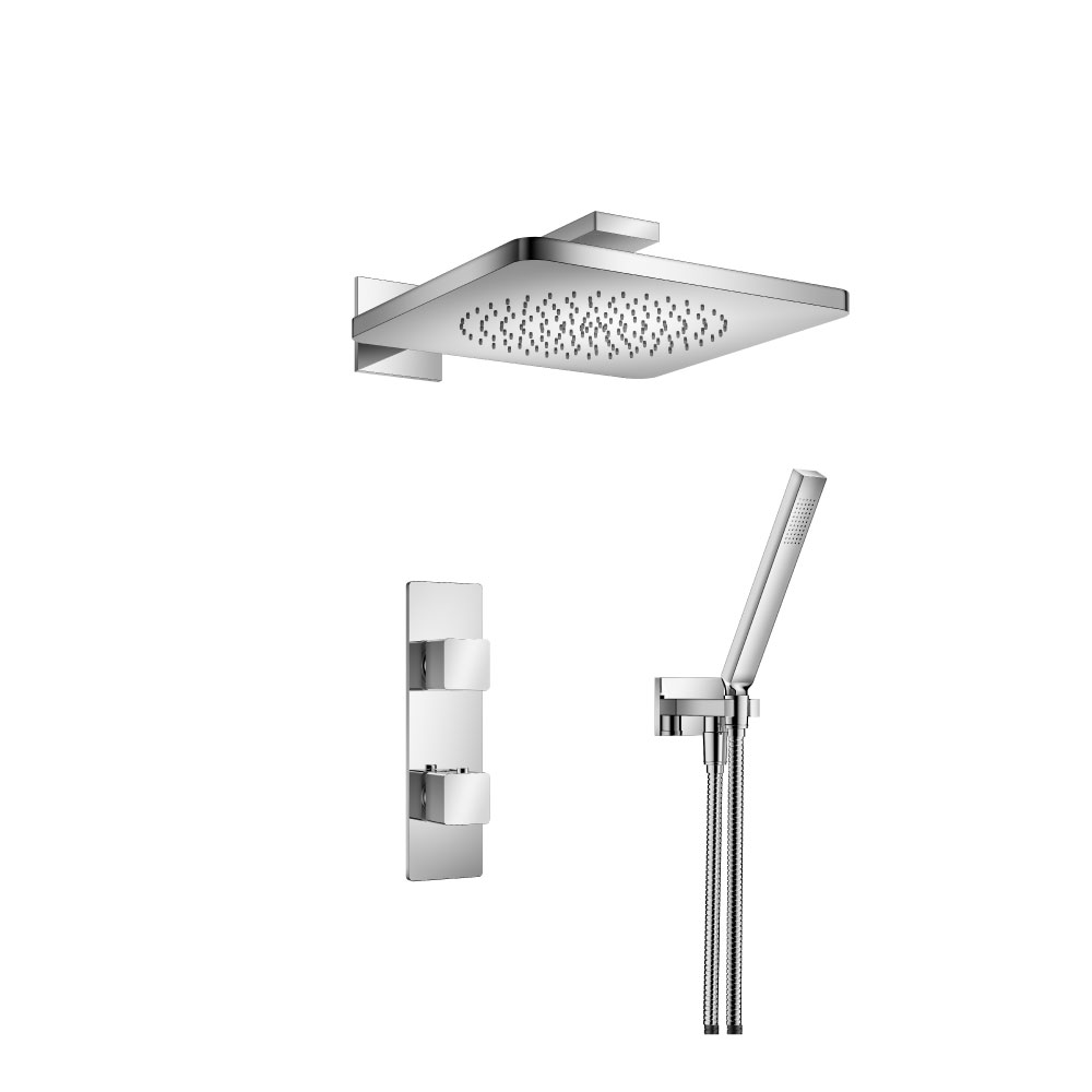 Two Output Shower Set With Shower Head And Hand Held | Chrome