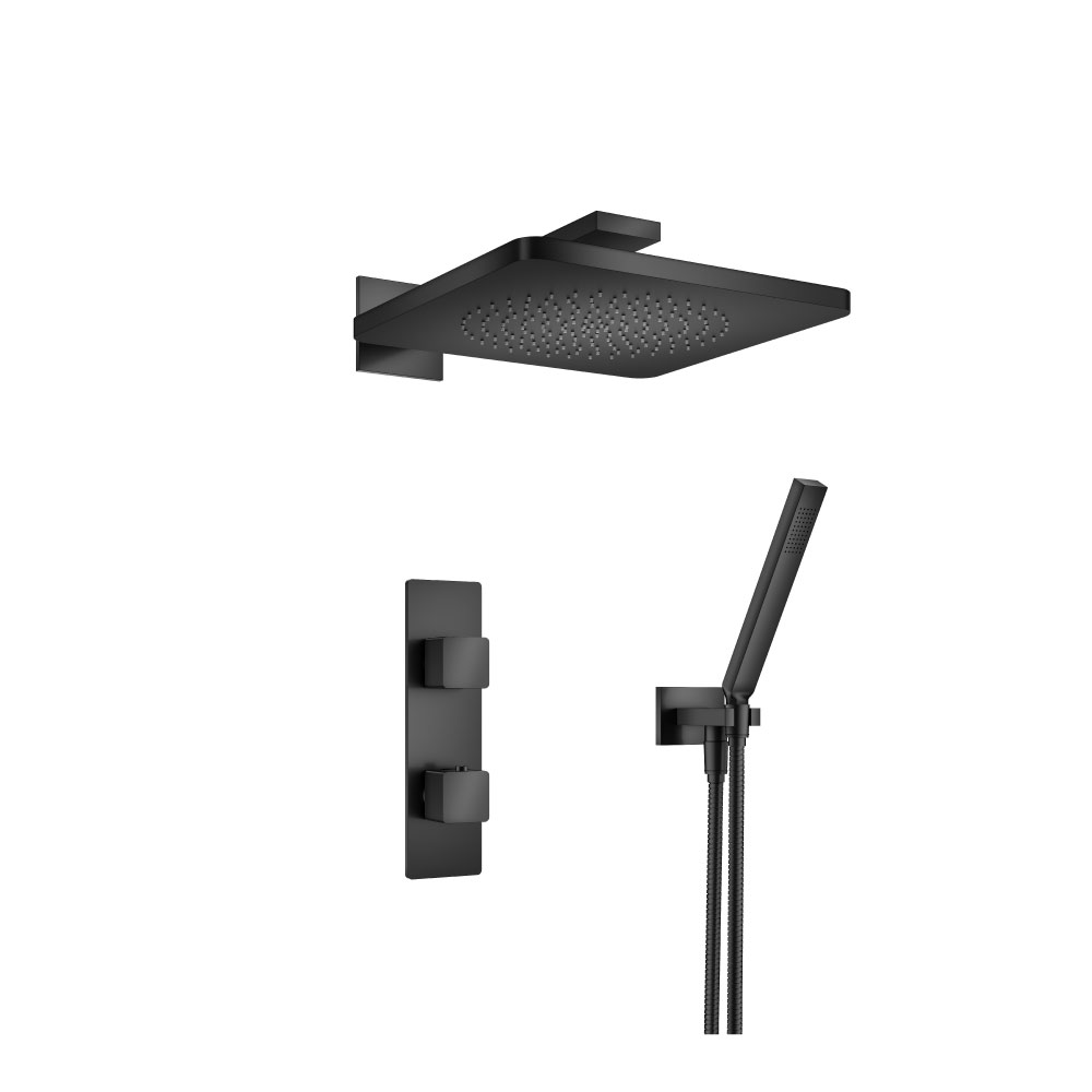 Two Output Shower Set With Shower Head And Hand Held | Matte Black