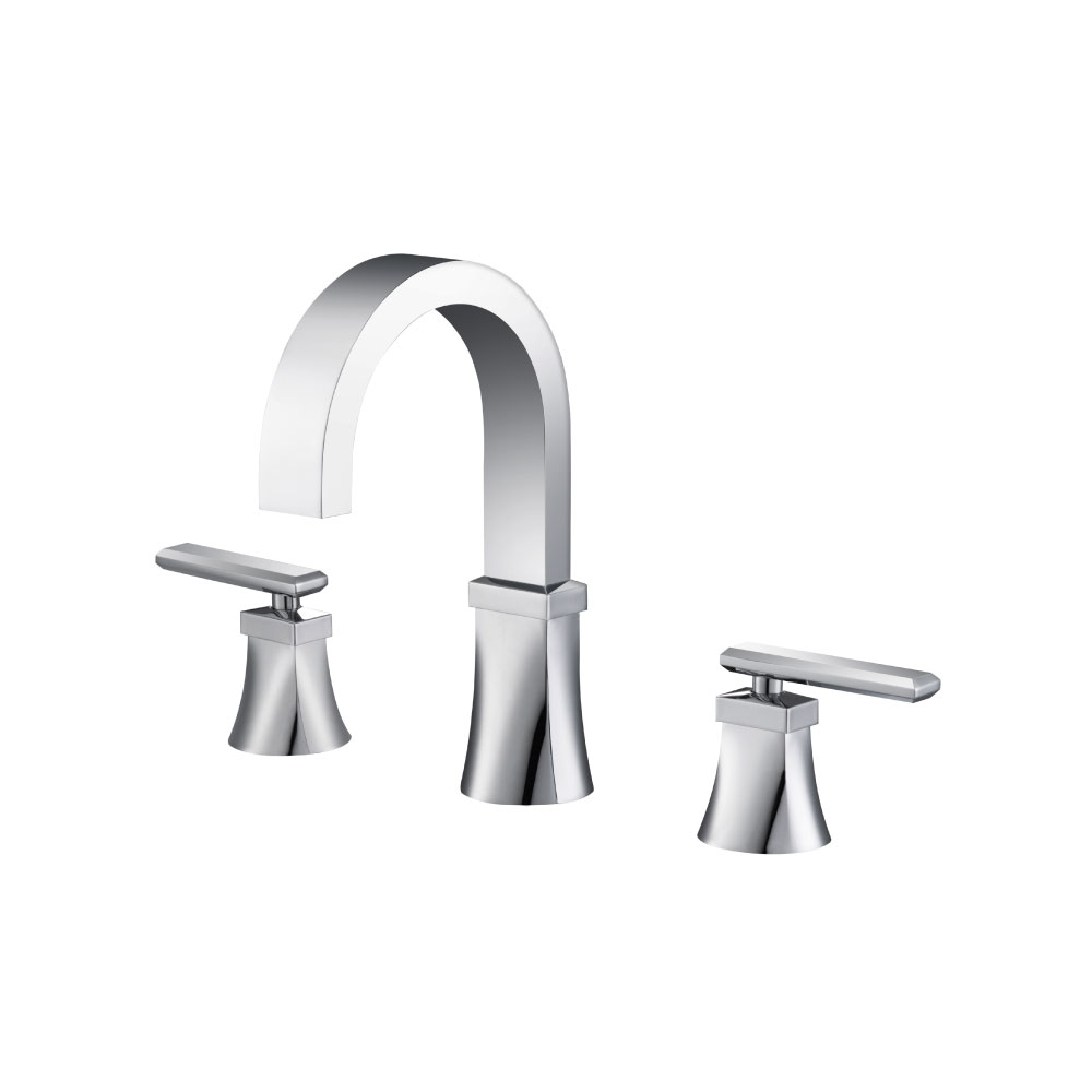 Three Hole 8" Widespread Two Handle Bathroom Faucet | Chrome