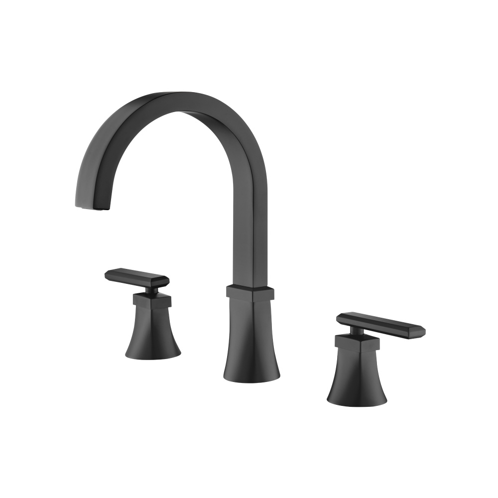 3 Hole Deck Mount Roman Tub Faucet | Matte Black