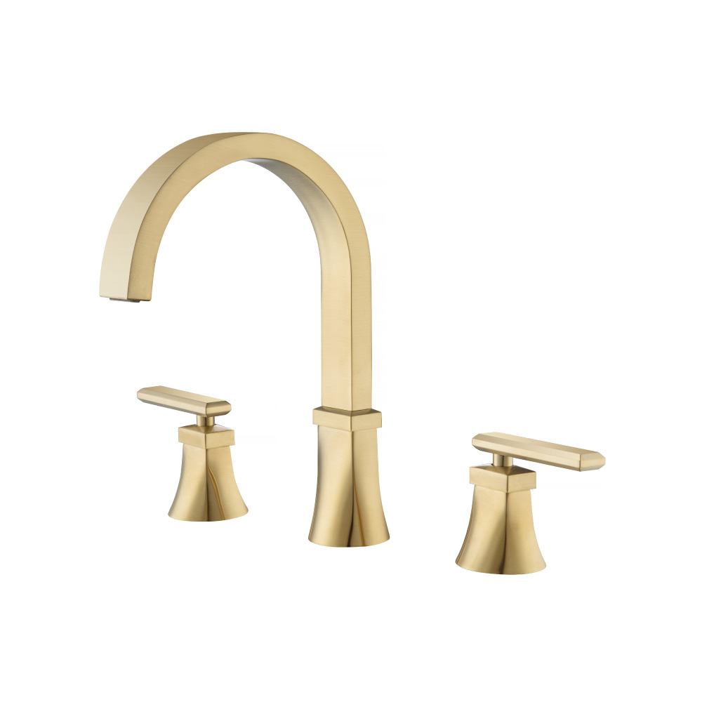 3 Hole Deck Mount Roman Tub Faucet | Satin Brass PVD