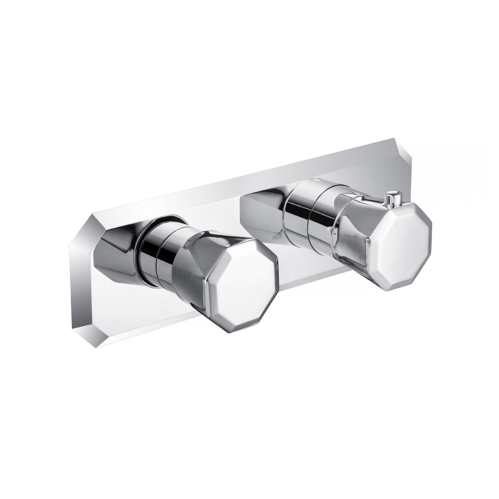 3/4" Horizontal Thermostatic Shower Valve & Trim - 3 Output | Chrome