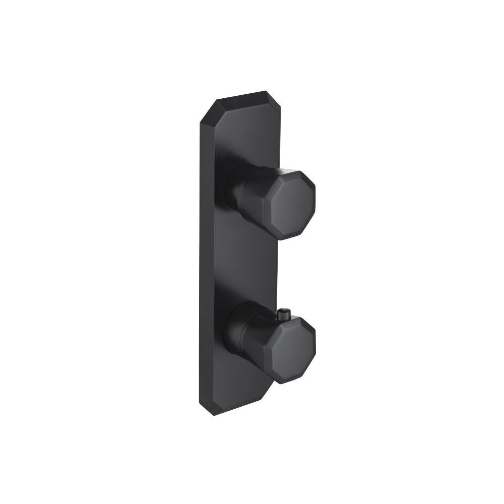 3/4" Horizontal Thermostatic Shower Valve & Trim - 1- Output | Matte Black